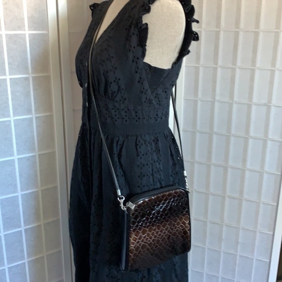Vittorio Croc Embossed Vegan Leather Crossbody Bag - Picture 11 of 12